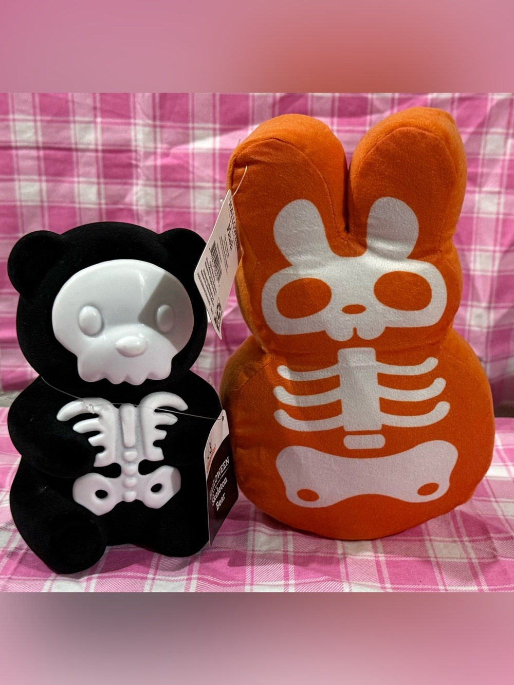 Bear Plush Skeleton and Bunny Plush Skeleton